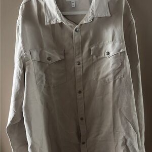 BANANA REPUBLIC FACTORY men’s  Suede Light Beige Button-Up Shirt Jacket